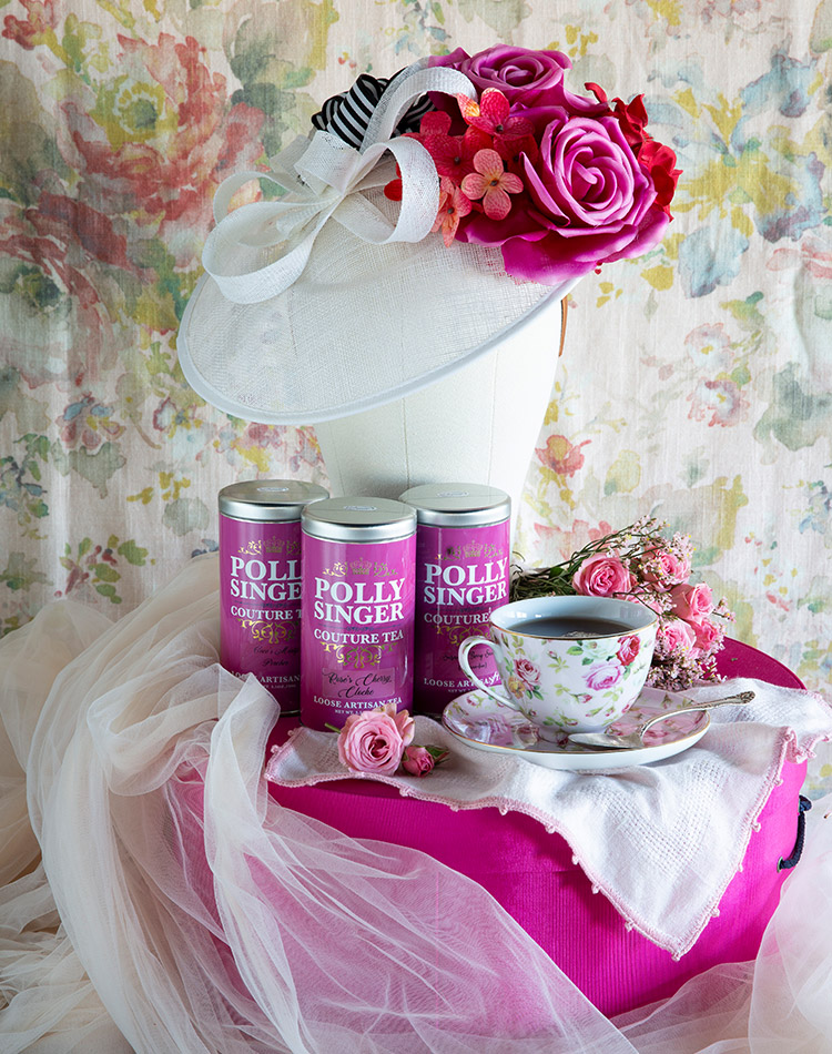 The Polly Singer Giveaway Package: Including a My Fair Lady inspired hat and three artisanal loose-leaf tea blends