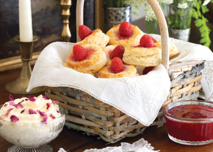 Tea biscuits in a basket