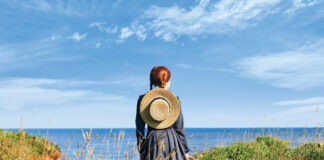 Girl overlooking ocean view