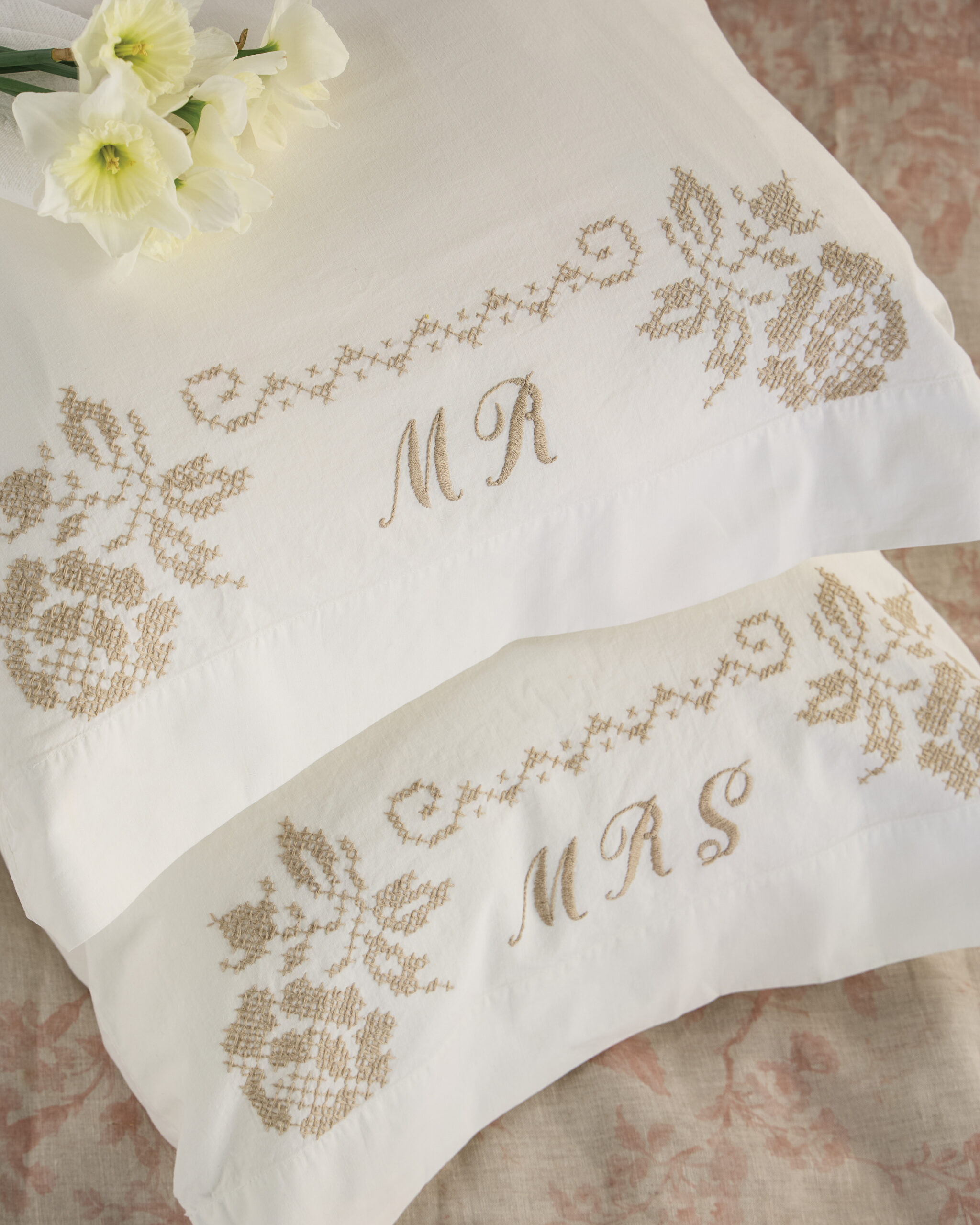 Embroidered pillowcases