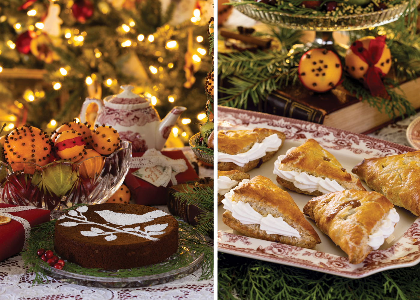 Apple Turnovers with Vanilla Cream/Soft Gingerbread Cake