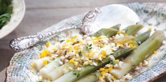 Poached Leeks with Eggs Mimosa and Shallot Vinaigrette