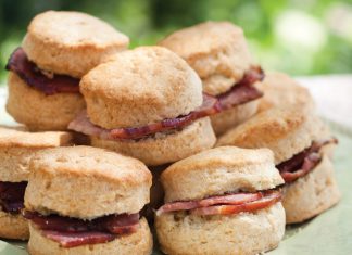 An Alfresco Luncheon: Biscuits and Canadian Bacon