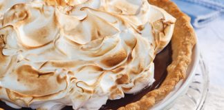 Balancing the menu's abundance of summer fruits is rich and velvety Chocolate Meringue Pie—always a crowd pleaser. Our version features a silken filling nestled between a flaky homemade piecrust and peaks of frothy topping caramelized to a tantalizing golden brown.