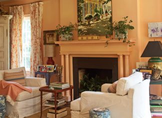This home is welcoming, unpretentious, and cheerful as a summer day with the tangle of daisies that greets guests at the front door.
