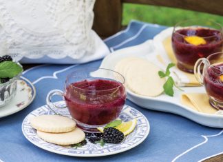 Sample Lemon Butter Cookies alongside tangy Blackberry Lemonade for an afternoon pick-me-up.
