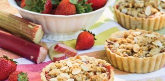 For the perfect dessert, enjoy these individual, luscious Strawberry-Rhubarb Pies, a sweet counter-point to more savory fare.