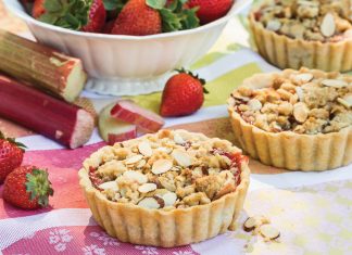 For the perfect dessert, enjoy these individual, luscious Strawberry-Rhubarb Pies, a sweet counter-point to more savory fare.