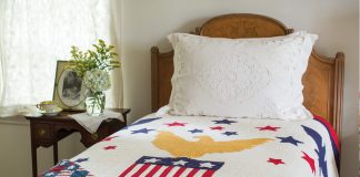 Quilt expert Suzanne Hardebeck's antique coverlets present a cozy portrait of Americana—the timeworn threads binding generations of seamstresses whose heartfelt stitches evoke an enduring sense of nostalgia.