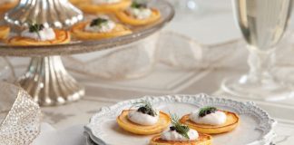 Sweet Potato Blini with Horseradish Crème Fraîche