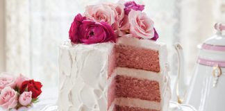 Pink Velvet Cake with Vanilla Swiss Meringue Buttercream