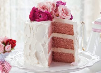 Pink Velvet Cake with Vanilla Swiss Meringue Buttercream