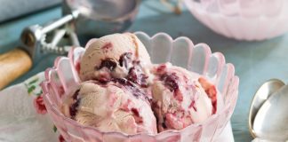 Port Wine-Cherry Ripple Gelato