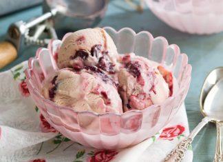 Port Wine-Cherry Ripple Gelato