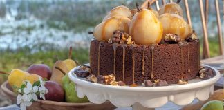 Ginger Cake with Wine-Poached Pears