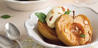 Caramel-Braised Apples with Apple-Brandy Sabayon