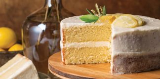 Lemon-Ricotta Olive Oil Cake with Lemon Cream Frosting