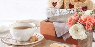 Honey-Lavender Shortbread with Strawberry Preserves