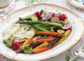 Spring Crudités with Lemon-Cilantro Vinaigrette