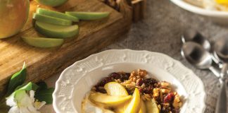 Maple Walnut Granola with Yogurt and Cinnamon Apples
