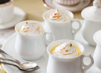 Eggnog Pots de Crème with Toasted Meringue