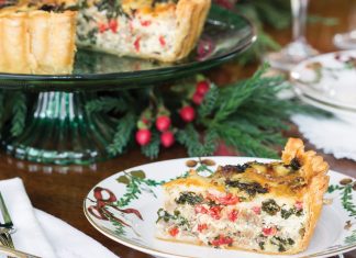 Sausage, Kale, and Roasted Red Pepper Tart