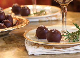 Dark Chocolate–Caramel Truffles with Sea Salt