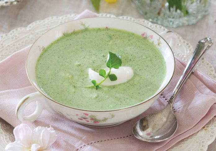 Watercress Bisque with Crème Fraîche - Victoria