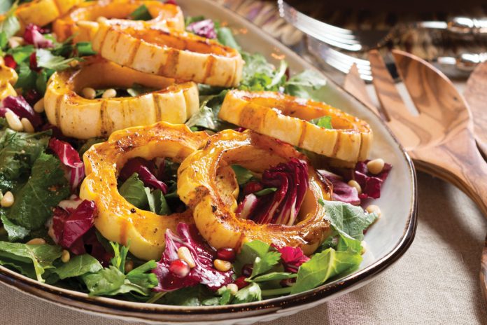 Spiced Roasted Squash–and–Fall Greens Salad
