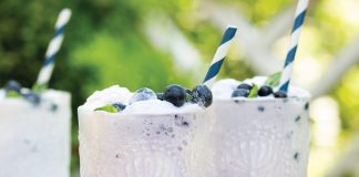 Blueberry-Basil Ice Cream Floats