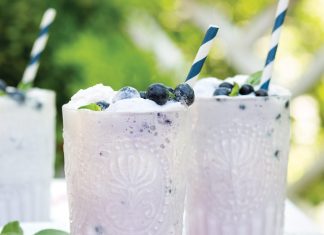 Blueberry-Basil Ice Cream Floats