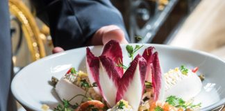 Named for the Russian chef who created the dish in the 1860s, the Olivier Salad features a flavorful mix of diced meats and vegetables in leaves of endive and butter lettuce.