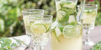 Cucumber, Basil and Mint Sangría Blanco