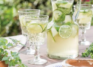 Cucumber, Basil and Mint Sangría Blanco