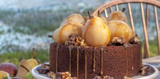 Ginger Cake with Wine-Poached Pears - Victoria