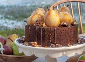 Ginger Cake with Wine-Poached Pears - Victoria