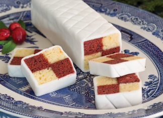 Amaretto and Almond Battenberg Cake