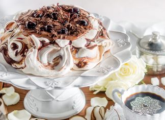 Light Chocolate Swirl Pavlova