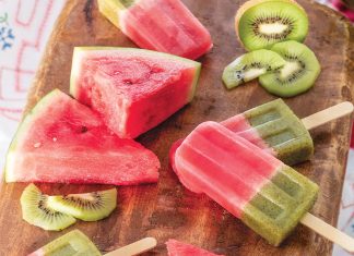Watermelon-Kiwi Ice Pops