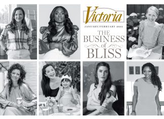 All seven Business of Bliss entrepreneurs’ portraits are featured in a single graphic.