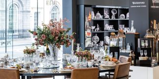 The Waterford Crystal retail store showcases the company’s beautiful wares.