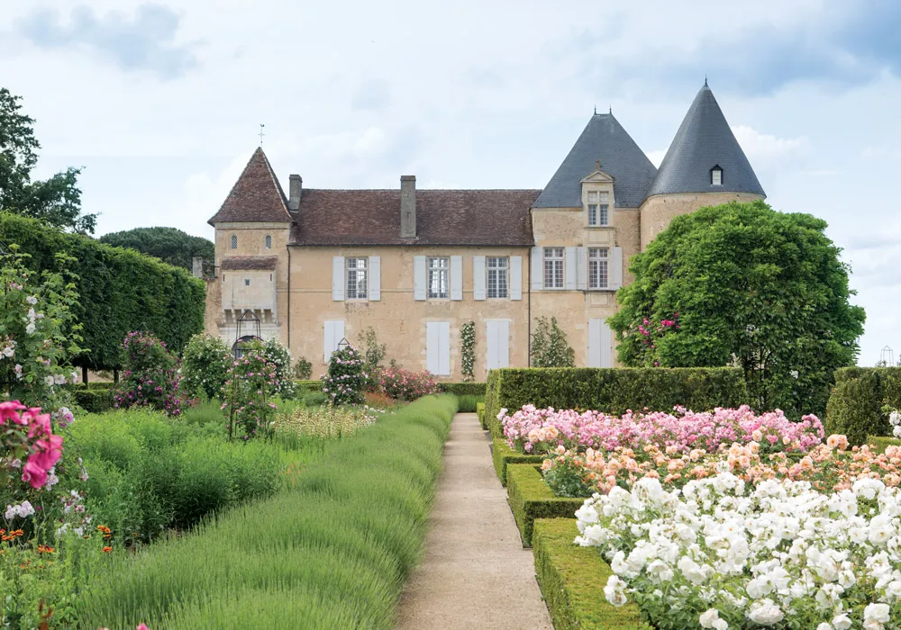 French castle with gardens in Aquitaine