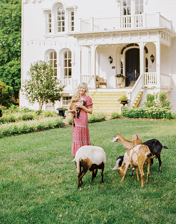 Casey Cashell, along with her husband and their four children, welcomes visitors to the Virginia haven Mayurst Estate, where springtime welcomes not only flowers but goats, ducklings, and more.
