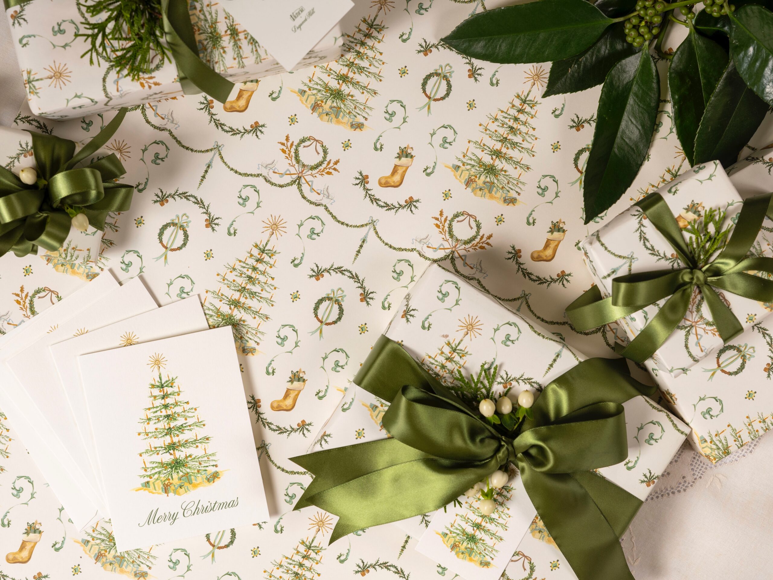 The Victoria x Dogwood Hill Holiday Bliss gift wrap collection.