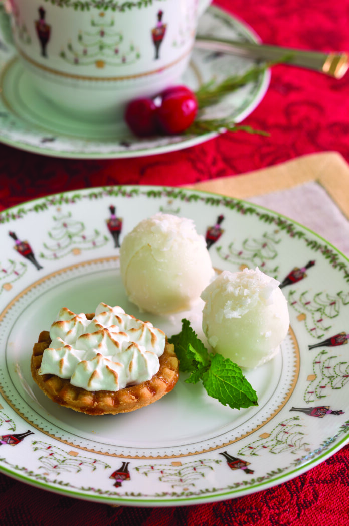 Butterscotch Meringue Tartlet on a plate.