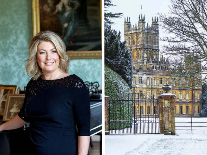 Lady Carnarvon and Highclere Castle.
