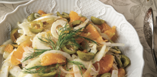 Tangerine and Fennel Salad in a bowl.