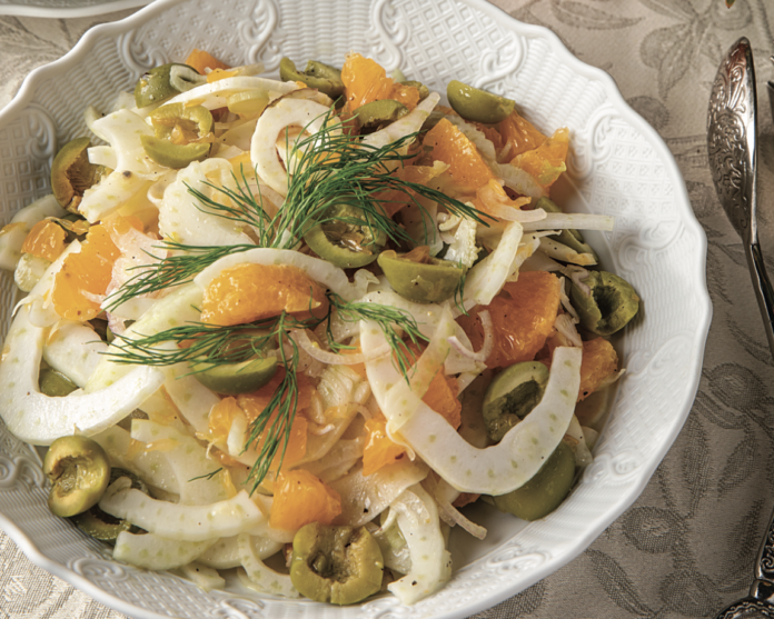 Tangerine and Fennel Salad in a bowl.
