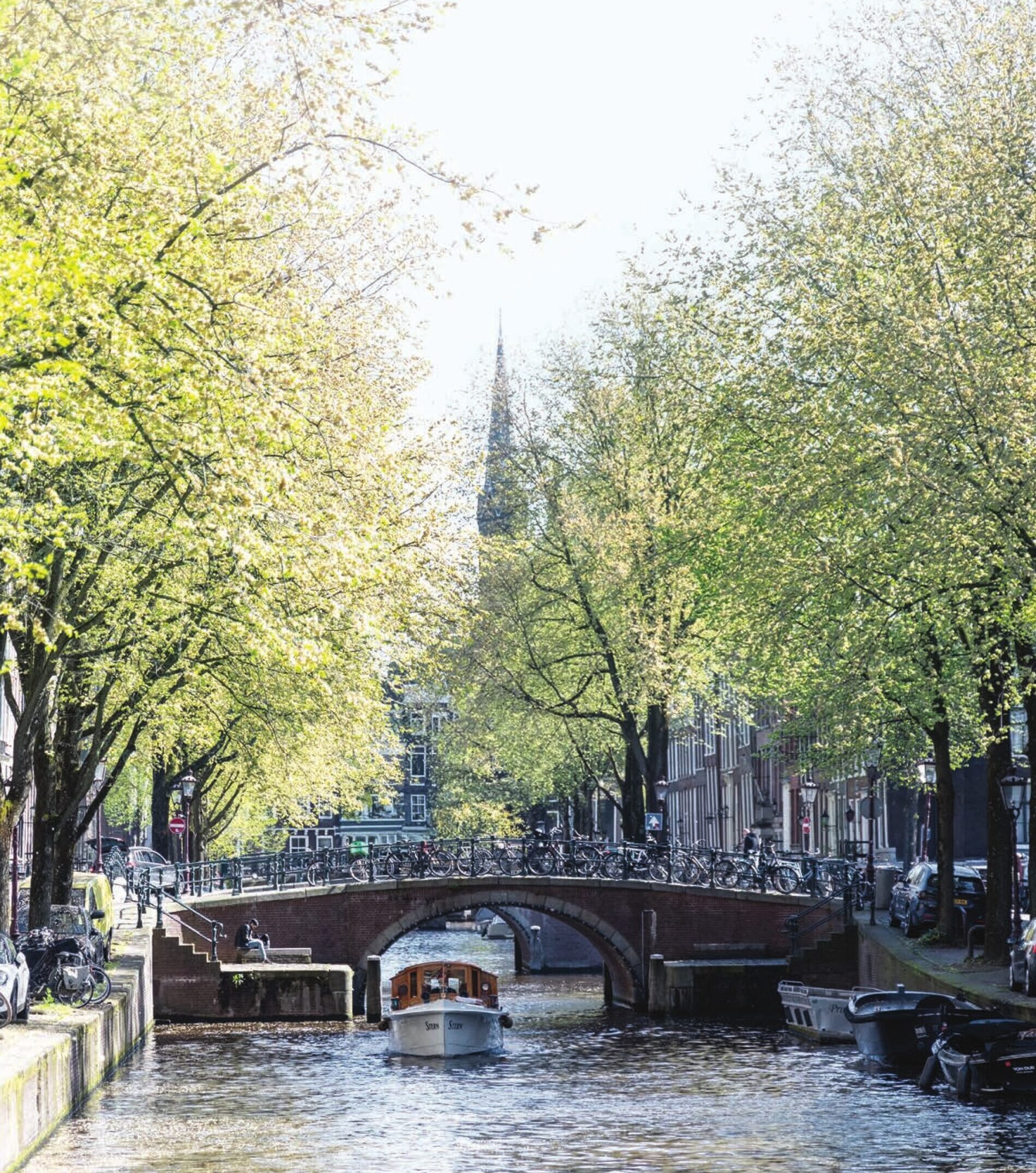 A waterfront view of Amsterdam.
