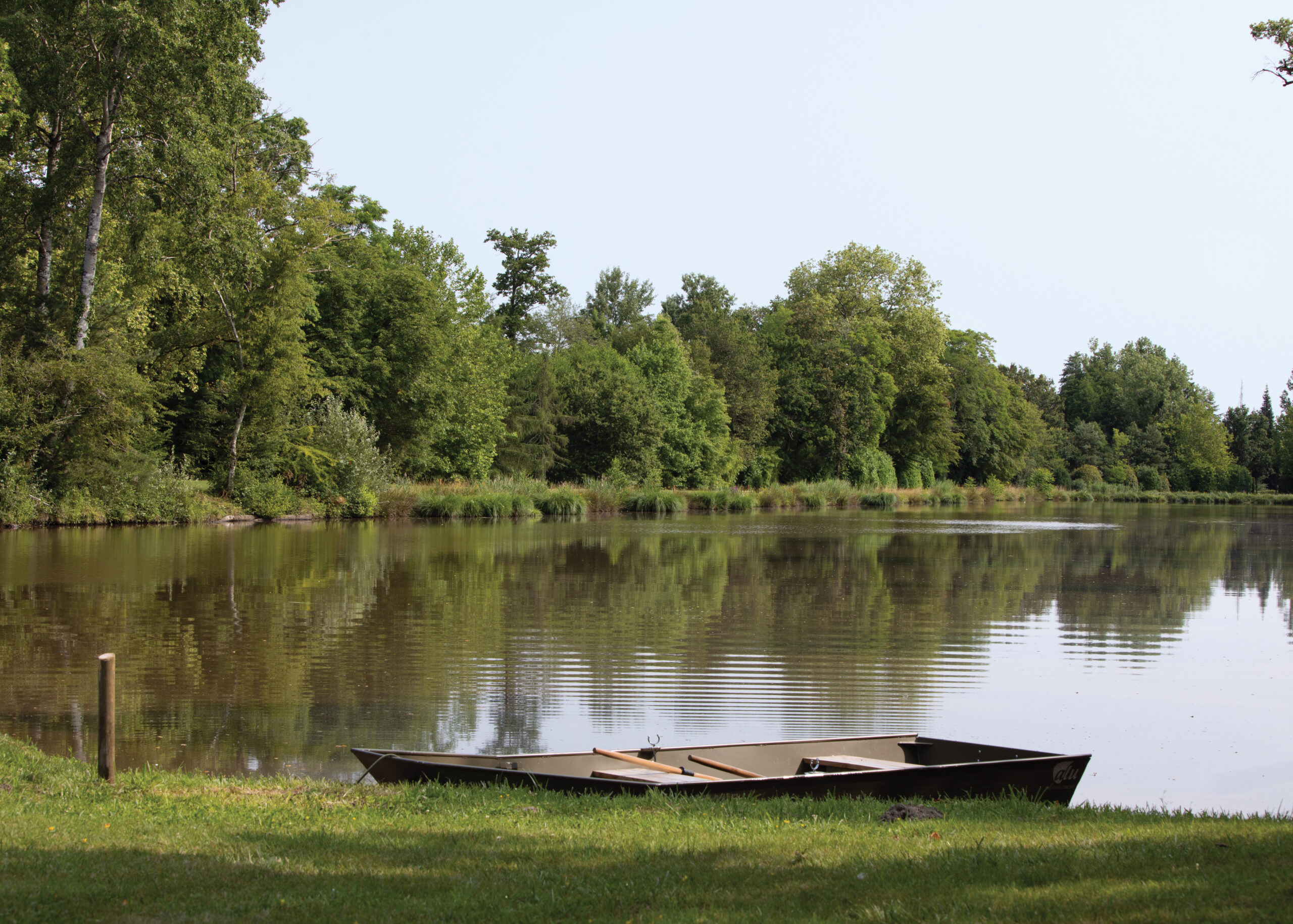 Rowboat on a lake